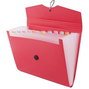 D.RECT A4 Document File Folder – 12-Pocket Organizer with Colour Labels – Red PP Storage Folder with Elastic Closure – Durable Expanding File for School, Office & Home D.RECT A4 Document File Folder – 12-Pocket Organizer with Colour Labels – Red PP Storage Folder with Elastic Closure – Durable Expanding File for School, Office & Home