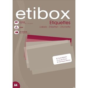 Etibox 100324-600 White Labels – 100 A4 Sheets – Laser, Inkjet, Copiers – 99.1 x 93.1 mm Etibox 100324-600 White Labels – 100 A4 Sheets – Laser, Inkjet, Copiers – 99.1 x 93.1 mm