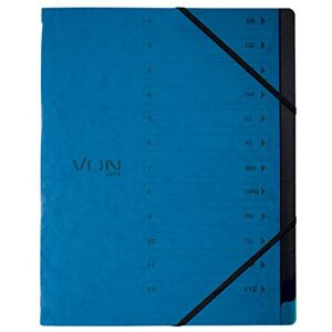 Leitz VON Pack of 5 A4 Folder with 12 Compartments, Cardboard, Project Folder, with Tabs and Elastic Closure, for School, Study and Home, Blue, 30150035 Leitz VON Pack of 5 A4 Folder with 12 Compartments, Cardboard, Project Folder, with Tabs and Elastic Closure, for School, Study and Home, Blue, 30150035
