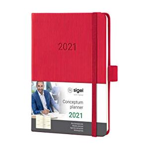 Sigel C2165 Weekly Diary 2021, Approx. A6, hardcover, red Conceptum Sigel C2165 Weekly Diary 2021, Approx. A6, hardcover, red Conceptum