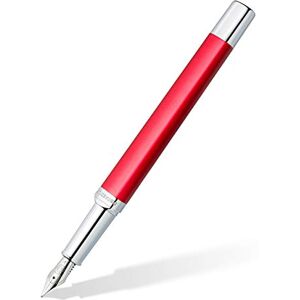 STAEDTLER Triplus 474 F Fountain Pen Roaring Red Premium Quality Metal Casing in Ergonomic Triangular Shape Steel Nib F with Blue Ink Cartridge 474 F02-3 STAEDTLER Triplus 474 F Fountain Pen Roaring Red Premium Quality Metal Casing in Ergonomic Triangular Shape Steel Nib F with Blue Ink Cartridge 474 F02-3