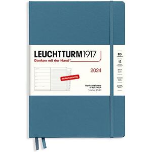 LEUCHTTURM1917 367761 Weekly Calendar & Notebook Composition (B5) 2024, with Extra Book for Addresses and Anniversaries, Stone Blue, German, 12 Months LEUCHTTURM1917 367761 Weekly Calendar & Notebook Composition (B5) 2024, with Extra Book for Addresses and Anniversaries, Stone Blue, German, 12 Months