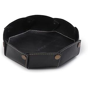 LONDO Genuine Leather Round Tray Organizer Practical Storage Box for Wallets, Watches, Keys, Coins, Cell Phones and Office Equipment (Black) LONDO Genuine Leather Round Tray Organizer Practical Storage Box for Wallets, Watches, Keys, Coins, Cell Phones and Office Equipment (Black)