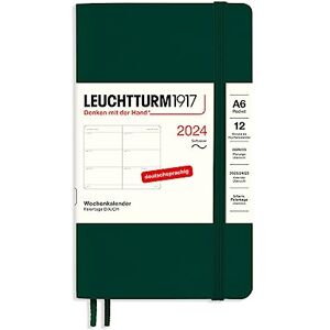 LEUCHTTURM1917 367667 Weekly Planner Pocket (A6) 2024, Soft Cover, Forest Green, German, 12 Months LEUCHTTURM1917 367667 Weekly Planner Pocket (A6) 2024, Soft Cover, Forest Green, German, 12 Months