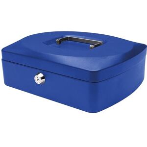 Q-Connect Cash Box Large 255x85x200mm Blue/Office Equipment/Type-Large/Shape-Rounded/Material-Metal/Colour-Blue/Dimensions (mm)-255x85x200 Q-Connect Cash Box Large 255x85x200mm Blue/Office Equipment/Type-Large/Shape-Rounded/Material-Metal/Colour-Blue/Dimensions (mm)-255x85x200