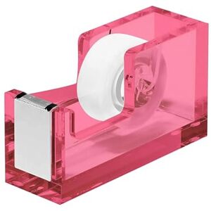 OfficeGoods Modern Acrylic Tape Dispenser Non-Slip Rubber Holder Bottom- Appealing Design, Perfect for Home, School or Office Desk Holds Small, Standard, Large Tape Rolls Pink OfficeGoods Modern Acrylic Tape Dispenser Non-Slip Rubber Holder Bottom- Appealing Design, Perfect for Home, School or Office Desk Holds Small, Standard, Large Tape Rolls Pink