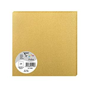 Clairefontaine 1190C Gold Iridescent paper Pack of 25 Plain Cards Square 16x16cm 210gsm Events Correspondence Invitation Cards Pollen range Smooth Premium Clairefontaine 1190C Gold Iridescent paper Pack of 25 Plain Cards Square 16x16cm 210gsm Events Correspondence Invitation Cards Pollen range Smooth Premium