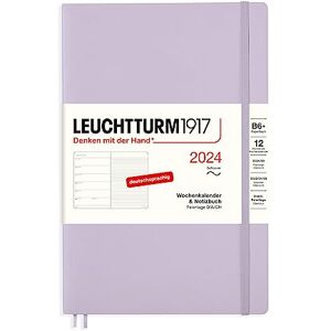 LEUCHTTURM1917 367807 Weekly Calendar & Notebook Paperback (B6+) 2024, Soft Cover, Lilac, German, 12 Months LEUCHTTURM1917 367807 Weekly Calendar & Notebook Paperback (B6+) 2024, Soft Cover, Lilac, German, 12 Months