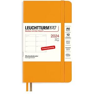 LEUCHTTURM1917 367675 Weekly Planner Pocket (A6) 2024, Soft Cover, Rising Sun, German, 12 Months LEUCHTTURM1917 367675 Weekly Planner Pocket (A6) 2024, Soft Cover, Rising Sun, German, 12 Months