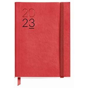 Miquelrius Year Planner 2023 – Day Page – Journal Size 122 x 168 mm – Flexible Stitched Leather Cover – Spanish, English and Portuguese – Red Miquelrius Year Planner 2023 – Day Page – Journal Size 122 x 168 mm – Flexible Stitched Leather Cover – Spanish, English and Portuguese – Red
