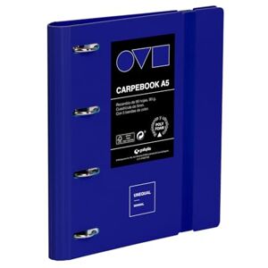 Grafoplás Grafoplas 4 Ring Binder A5 Carpebook Polyfoam Durable and Ultralight Minimal Unequal Blue Includes Refill Round Rings 25 mm Perfect for Organizing School Subjects Grafoplás Grafoplas 4 Ring Binder A5 Carpebook Polyfoam Durable and Ultralight Minimal Unequal Blue Includes Refill Round Rings 25 mm Perfect for Organizing School Subjects