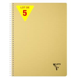 Clairefontaine 327122CPack Collection LiniColour ESSENCE Set of 5 Spiral Notebooks A4 21x29,7 cm 180 Small Squares Pages White Paper 90 g Transparent Polypro Cover Yellow Straw Clairefontaine 327122CPack Collection LiniColour ESSENCE Set of 5 Spiral Notebooks A4 21x29,7 cm 180 Small Squares Pages White Paper 90 g Transparent Polypro Cover Yellow Straw