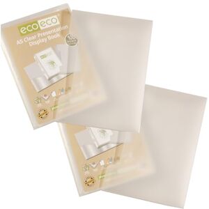 eco-eco A5 Size 50% Recycled 100 Pocket Clear Presentation Display Book, Storage Case Portfolio Art Folder with Plastic Sleeves with Clear Display Box, Pack of 2 eco150x2 eco-eco A5 Size 50% Recycled 100 Pocket Clear Presentation Display Book, Storage Case Portfolio Art Folder with Plastic Sleeves with Clear Display Box, Pack of 2 eco150x2