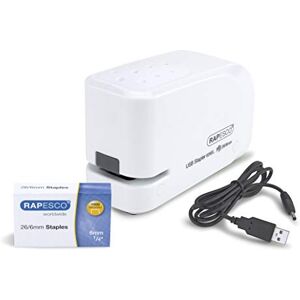 Rapesco 1453 626EL Automatic USB/Battery Stapler with 1000 26/6mm Staples, 15 Sheet Capacity, White Rapesco 1453 626EL Automatic USB/Battery Stapler with 1000 26/6mm Staples, 15 Sheet Capacity, White