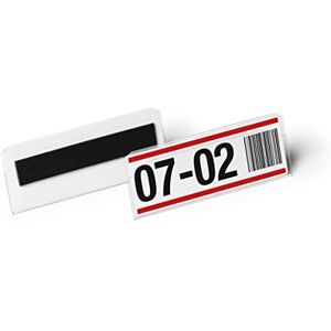 Durable Hard Cover Ticket Holder Magnetic Label Holder 100 x 38mm Pack of 10 Transparent for Labelling Shelves and Racking Durable Hard Cover Ticket Holder Magnetic Label Holder 100 x 38mm Pack of 10 Transparent for Labelling Shelves and Racking