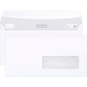 Calligraphe (Clairefontaine) 693C Box of 500 White Envelopes Size: DL-110x220mm Self-Adhesive 80g/m² Window Crystal Paper 35x100 (position 20/20) Calligraphe (Clairefontaine) 693C Box of 500 White Envelopes Size: DL-110x220mm Self-Adhesive 80g/m² Window Crystal Paper 35x100 (position 20/20)