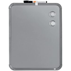 Nobo Mini Magnetic Whiteboard With Slim Silver Frame, Portable, Wall Mountable, Portrait Or Landscape, Integrated Hand Grips & Pen Clip, 360 x 280 mm, QB05442CD Nobo Mini Magnetic Whiteboard With Slim Silver Frame, Portable, Wall Mountable, Portrait Or Landscape, Integrated Hand Grips & Pen Clip, 360 x 280 mm, QB05442CD