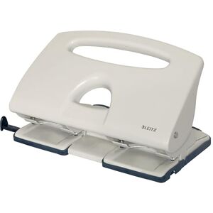 Leitz 4 Hole Punch, 40 Sheets, Guide Bar with Format Markings, Metal, 51320085 Grey Leitz 4 Hole Punch, 40 Sheets, Guide Bar with Format Markings, Metal, 51320085 Grey