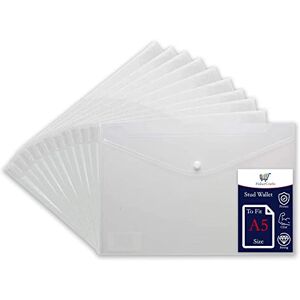 Habercrafts A5 Plastic Wallets Clear Popper Wallet Envelope Folders Transparent School Document Folder Press Stud Wallet Carry File Pockets Plastic Folder Office Files Button Closure (to Fit A5 Size 25 Files) Habercrafts A5 Plastic Wallets Clear Popper Wallet Envelope Folders Transparent School Document Folder Press Stud Wallet Carry File Pockets Plastic Folder Office Files Button Closure (to Fit A5 Size 25 Files)
