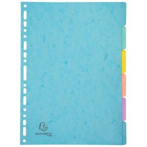 Exacompta Ref 7706E Box of 25 Aquarel Dividers in Glossy Card 400 g/m2-6 Neutral tabs A4 File Format Index Page Included FSC Certified Assorted Colours Exacompta Ref 7706E Box of 25 Aquarel Dividers in Glossy Card 400 g/m2-6 Neutral tabs A4 File Format Index Page Included FSC Certified Assorted Colours