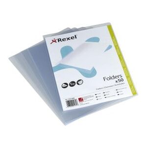 Rexel Economy A4 Document Folder, Glass Clear, 120mic, Cut Flush, Copy Safe, Pack of 50, 21673090 Rexel Economy A4 Document Folder, Glass Clear, 120mic, Cut Flush, Copy Safe, Pack of 50, 21673090