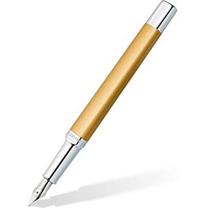 STAEDTLER Triplus 474 F11-3 Fountain Pen, Glorious Gold, Premium Quality Metal Casing in Ergonomic Triangular Shape, Steel Nib F, with Blue Ink Cartridge STAEDTLER Triplus 474 F11-3 Fountain Pen, Glorious Gold, Premium Quality Metal Casing in Ergonomic Triangular Shape, Steel Nib F, with Blue Ink Cartridge
