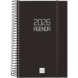 Finocam Spiral Agenda 2026 1 Day Page January December (12 months) 2026 Yearly Planner with Rubber Opaque Spiral Polypropylene Cover Black Spanish Finocam Spiral Agenda 2026 1 Day Page January December (12 months) 2026 Yearly Planner with Rubber Opaque Spiral Polypropylene Cover Black Spanish