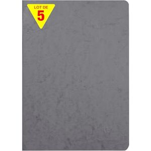 Clairefontaine 733065CPack Age Bag Collection A Pack of 5 Grey Stapled Notebooks A4 21x29.7 cm 96 Lined Pages with Margin 90 g White Paper Leather Grain Glossy Card Covers Clairefontaine 733065CPack Age Bag Collection A Pack of 5 Grey Stapled Notebooks A4 21x29.7 cm 96 Lined Pages with Margin 90 g White Paper Leather Grain Glossy Card Covers