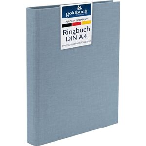 Goldbuch Summertime 37 213 Ring Binder A4 Blue/Grey, Folder 32 x 27.5 x 4.5 cm, Stapler with 4-Ring Mechanism and Clamping Clip, DIN A4 Format, Linen Ring Binder, Light Grey Goldbuch Summertime 37 213 Ring Binder A4 Blue/Grey, Folder 32 x 27.5 x 4.5 cm, Stapler with 4-Ring Mechanism and Clamping Clip, DIN A4 Format, Linen Ring Binder, Light Grey