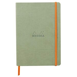 Rhodia 117441C Celadon Soft Notebook A5 Dotted Dot 160 pages Ivory Clairefontaine Paper 90 g/m Bookmark, Elastic Closure Faux Leather Cover rama Collection Rhodia 117441C Celadon Soft Notebook A5 Dotted Dot 160 pages Ivory Clairefontaine Paper 90 g/m Bookmark, Elastic Closure Faux Leather Cover rama Collection