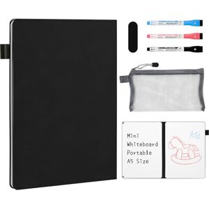 AGM A5 Mini Whiteboard, Portable Dry Erase Board with 3 Colored Markers, Eraser, and Mesh Pouch, Ideal for Studying, Meetings, Note-Taking, and Doodling-Black AGM A5 Mini Whiteboard, Portable Dry Erase Board with 3 Colored Markers, Eraser, and Mesh Pouch, Ideal for Studying, Meetings, Note-Taking, and Doodling-Black
