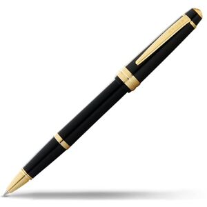 Cross Bailey Light Rollerball Pen (Line Width F, Ink Colour: Black, Includes Gift Box) Black Lacquer with Gold Fittings Cross Bailey Light Rollerball Pen (Line Width F, Ink Colour: Black, Includes Gift Box) Black Lacquer with Gold Fittings