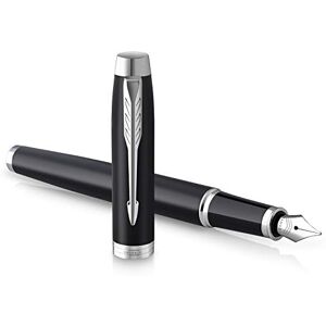 PARKER IM Fountain Pen Matte Black with Chrome Trim Fine Point with Blue Ink Cartridge Gift Box PARKER IM Fountain Pen Matte Black with Chrome Trim Fine Point with Blue Ink Cartridge Gift Box