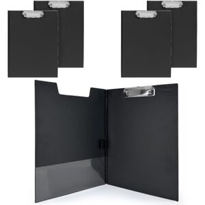 Waytex A4 Clipboard with Flap and Clip Hard Black PVC Coated Stand Professional Document Holder with Inner Pocket and Hanging Hook Ideal for Meetings, Construction Sites, Offices Pack of 5 Waytex A4 Clipboard with Flap and Clip Hard Black PVC Coated Stand Professional Document Holder with Inner Pocket and Hanging Hook Ideal for Meetings, Construction Sites, Offices Pack of 5