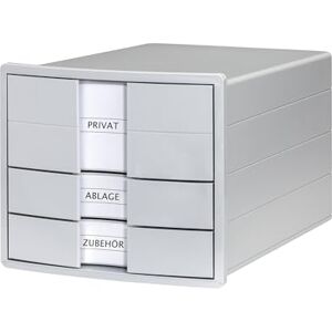 HAN IMPULS 2.0 Drawer Box with 3 Closed Drawers for DIN A4/C4 Including Labelling Labels, Document Box, Base with Pull-Out Lock, Furniture Friendly Rubber Feet, 1017-11, Light Grey HAN IMPULS 2.0 Drawer Box with 3 Closed Drawers for DIN A4/C4 Including Labelling Labels, Document Box, Base with Pull-Out Lock, Furniture Friendly Rubber Feet, 1017-11, Light Grey