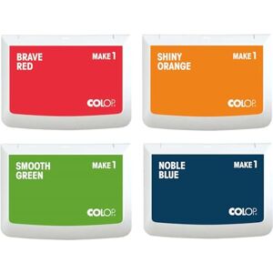 COLOP Make 1 Ink pad Set Basic Colours, 4 Pieces with 50 x 90 mm Each, Ink pad for Traditional Hand Stamps and Creative Stamps. COLOP Make 1 Ink pad Set Basic Colours, 4 Pieces with 50 x 90 mm Each, Ink pad for Traditional Hand Stamps and Creative Stamps.