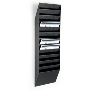 Durable FLEXIBOXX 12 Literature Holder A4 Landscape Black Wall Mounted Document Holder Perfect For Flyers, Brochures, Magazines, etc Durable FLEXIBOXX 12 Literature Holder A4 Landscape Black Wall Mounted Document Holder Perfect For Flyers, Brochures, Magazines, etc
