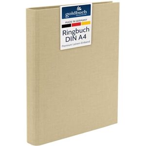 Goldbuch Bella Vista 37 506 Ring Binder A4 Beige, Folder Dimensions 32 x 27.5 x 4.5 cm, Stapler with 4-Ring Mechanism and Clamping Clip, DIN A4 Format, Linen Ring Binder, Light Brown Goldbuch Bella Vista 37 506 Ring Binder A4 Beige, Folder Dimensions 32 x 27.5 x 4.5 cm, Stapler with 4-Ring Mechanism and Clamping Clip, DIN A4 Format, Linen Ring Binder, Light Brown