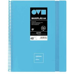 Grafoplás Grafoplas Plastic A4 Folders 40 Transparent Linings Rigid Polyfoam Covers Resistant and Ultralight Pastel Blue Spiral PVC Minimal Unequal School Supplies Grafoplás Grafoplas Plastic A4 Folders 40 Transparent Linings Rigid Polyfoam Covers Resistant and Ultralight Pastel Blue Spiral PVC Minimal Unequal School Supplies