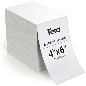 Tera BA0003 4"x6" Thermal Shipping Labels Fanfold 1000 Labels/Stack, BPA & Smudge Free, Compatible for Various Printers, Permanent Adhesive Tera BA0003 4"x6" Thermal Shipping Labels Fanfold 1000 Labels/Stack, BPA & Smudge Free, Compatible for Various Printers, Permanent Adhesive