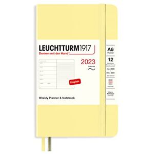 LEUCHTTURM1917 365924 Weekly Calendar & Notebook Softcover Pocket (A6) 2023, 12 Months, Vanilla, English LEUCHTTURM1917 365924 Weekly Calendar & Notebook Softcover Pocket (A6) 2023, 12 Months, Vanilla, English
