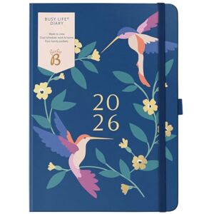 Busy B A5 2026 Diary Busy Life Weekly Planner Journal – Life Diary for Students, Teachers, Work & More with Dual Schedules, Year Calendar, Pen Loop, Pockets & Elastic Closure Band Birds Print Busy B A5 2026 Diary Busy Life Weekly Planner Journal – Life Diary for Students, Teachers, Work & More with Dual Schedules, Year Calendar, Pen Loop, Pockets & Elastic Closure Band Birds Print