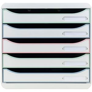 Exacompta Ref 309303D BIG BOX PLUS Autentik 5 drawer cabinet for A4+ documents External dimensions: Depth 34.7 x Width 27.8 x Height 27.2 cm Assorted Exacompta Ref 309303D BIG BOX PLUS Autentik 5 drawer cabinet for A4+ documents External dimensions: Depth 34.7 x Width 27.8 x Height 27.2 cm Assorted