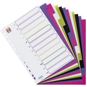 Oxford Elba Plastic tab dividers 1 Register Assorted Colours Oxford Elba Plastic tab dividers 1 Register Assorted Colours