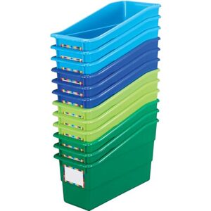 Really Good Stuff -164304 Riverside Name Labels Durable Book and Binder Holders, 5¼" by 12½" by 7½" (Set of 12) Ideal for Narrow or Vertical Storage Needs Like Magazines, Books, Folders Color-Code Really Good Stuff -164304 Riverside Name Labels Durable Book and Binder Holders, 5¼" by 12½" by 7½" (Set of 12) Ideal for Narrow or Vertical Storage Needs Like Magazines, Books, Folders Color-Code