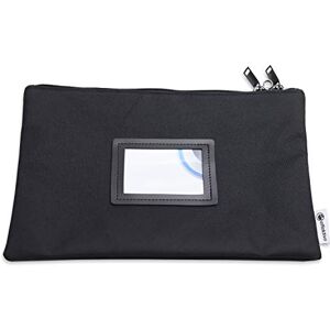 effektivo Bank Pocket with Zip, Lockable and sealable with Window for Business Cards, Fabric Black for documents up to DIN A5, Black, 29 x 19 cm effektivo Bank Pocket with Zip, Lockable and sealable with Window for Business Cards, Fabric Black for documents up to DIN A5, Black, 29 x 19 cm