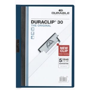 Durable DURACLIP 30 A4 Clip Folder Holds Up to 30 Sheets of A4 Paper Strong Metal Sprung Clip Pack of 25 Midnight Blue Colour Folders for Organising Documents Durable DURACLIP 30 A4 Clip Folder Holds Up to 30 Sheets of A4 Paper Strong Metal Sprung Clip Pack of 25 Midnight Blue Colour Folders for Organising Documents