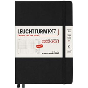 LEUCHTTURM1917 2021 Academic Weekly Planner Hardcover Medium (A5) 18 Months Black LEUCHTTURM1917 2021 Academic Weekly Planner Hardcover Medium (A5) 18 Months Black