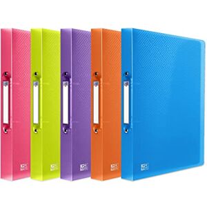 Oxford Flexible A4 Ring Binders, 40mm Flexi Plastic Folders for Students, Assorted Colours, 5 pack Oxford Flexible A4 Ring Binders, 40mm Flexi Plastic Folders for Students, Assorted Colours, 5 pack