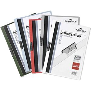 Durable DURACLIP 30 A4 Clip Folder Holds Up to 30 Sheets of A4 Paper Strong Metal Sprung Clip Pack of 25 Assorted Colour Folders for Organising Documents Durable DURACLIP 30 A4 Clip Folder Holds Up to 30 Sheets of A4 Paper Strong Metal Sprung Clip Pack of 25 Assorted Colour Folders for Organising Documents